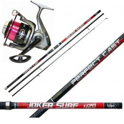 Kolpo Kit Surfcasting Reed in Carbon Reel With Pink Wire