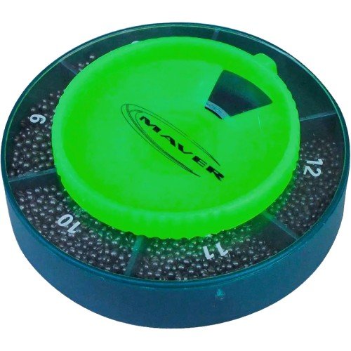 Maver Round Box with Super Calibrated Mixed Pellets 5 Sizes from 3 to 7 Maver - Pescaloccasione
