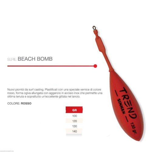 Piombo da surfcasting beach bomb Rosso Trend Surf Casting Trend Sinker