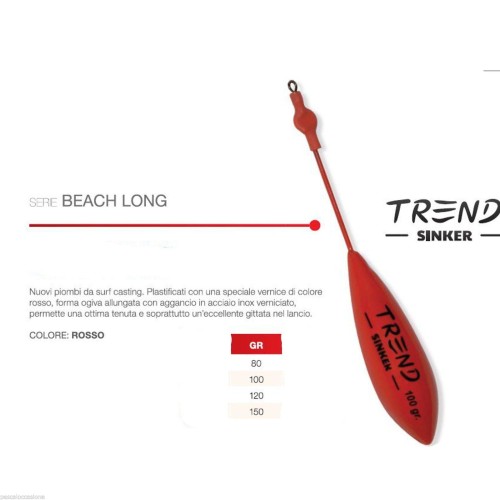 Piombo da surfcasting beach long Rosso Trend Surf Casting Trend Sinker