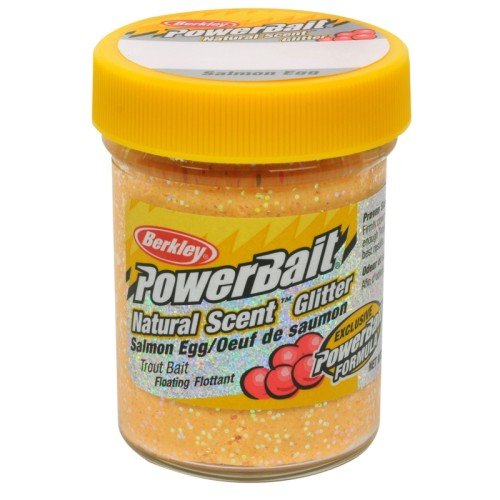 Berkley Powerbait Glitter Trout Bait Salmon Peach Pastella per Trote Gusto Uova di Salmone Berkley