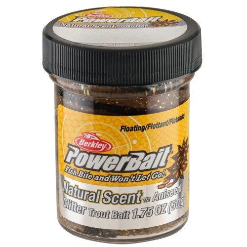 Berkley Powerbait Glitter Trout Bait Black Brown Pastella per Trote Anice Berkley