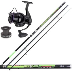 Complete Surfcasting Kit Reed 4.20 m Reel 8000 Double Reel