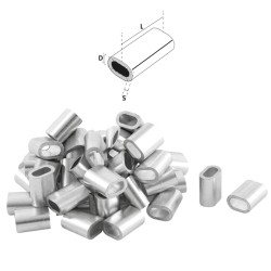 Tubini in Alluminio per Montaggio Cofffe e Palamiti 1000 pz