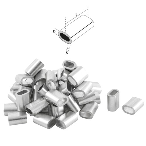 Tubini in Alluminio per Montaggio Cofffe e Palamiti 1000 pz Sele