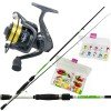 Combo Kit 42 pcs Fishing Spinning Rod Reel Wire and 40 Artificial
