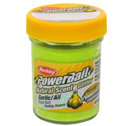 Berkley Powerbait Glitter Trout Bait Chartreuse Pastella per Trote Aglio
