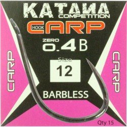 Katana Ami Carp Zero 4 Barbless con Paletta 15 pz