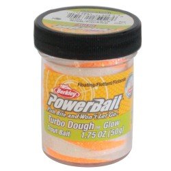 Berkley Powerbait Glitter Trout Bait Pastella per Trote Turbo Glow Bianco Arancio