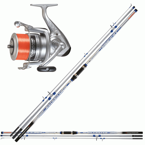 Surf Casting Rod Reel Combo Kit Trebuchet Three Piece With Thread Equipment, fishing rods and fishing reels