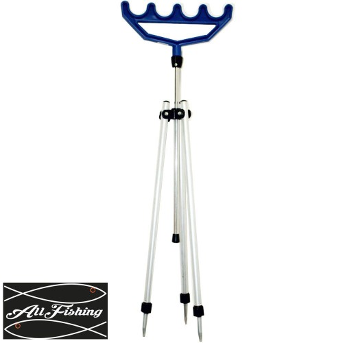 Aluminium tripod with 4 rods places All Fishing