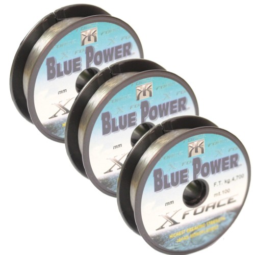 Kit 3 Bobine Blue Power Filo da Pesca 100 mt 0.18 0.25 Kolpo