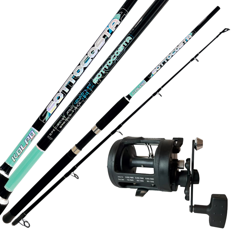Kolpo Trolling Kit with Rod in Two Sections Reel and Wire